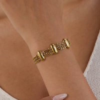 18K Mesh Chain Bar Bracelet