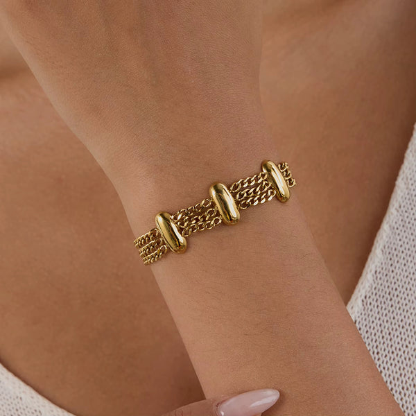 18K Mesh Chain Bar Bracelet