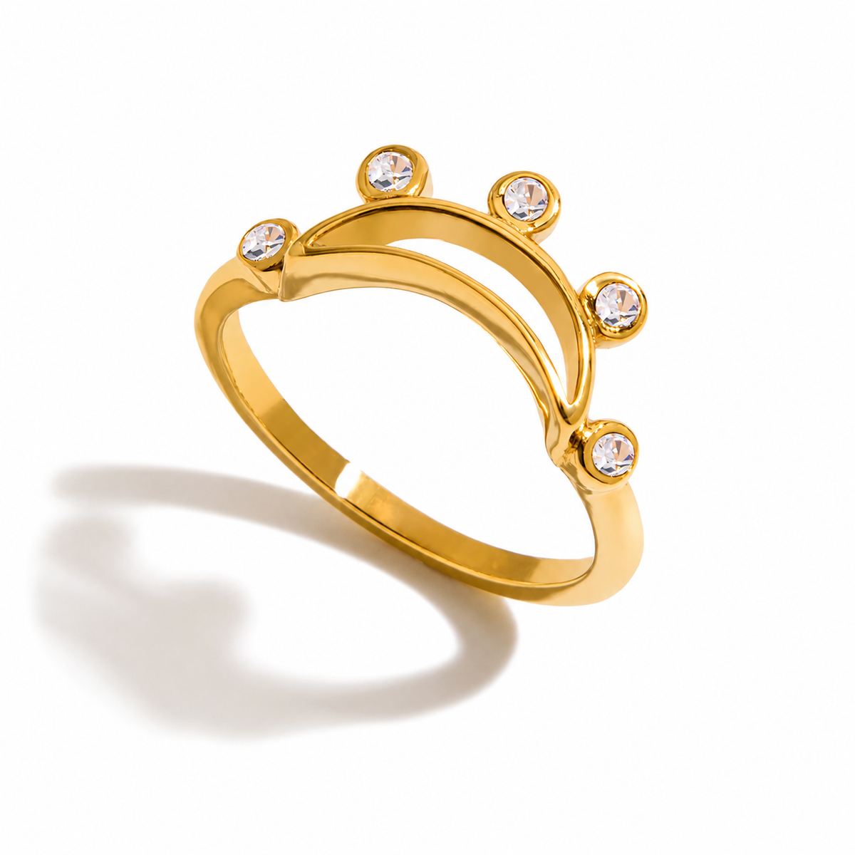 18K Crown Arch Ring