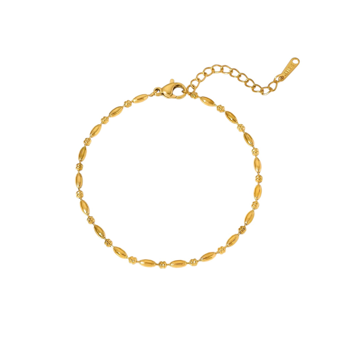 18K Oval Beaded Bracelet