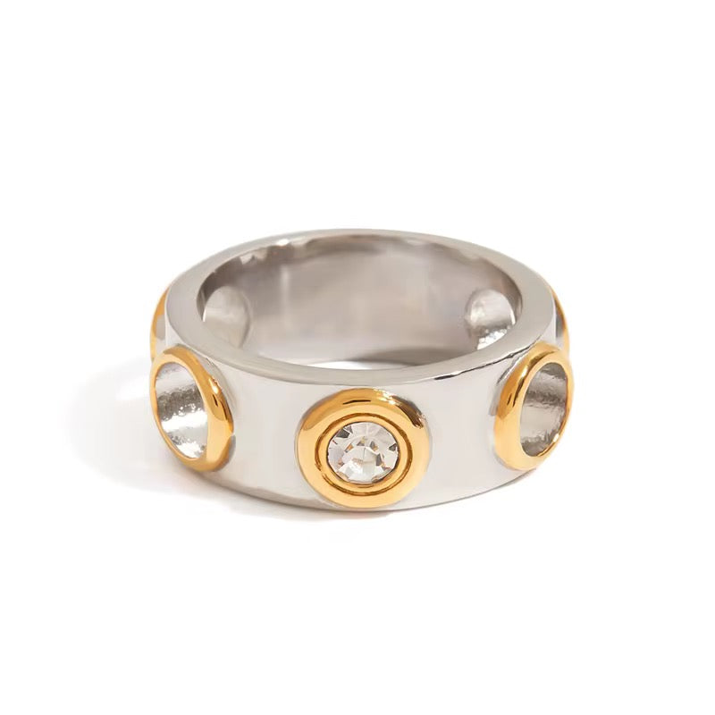 Two Tone Circles Ring