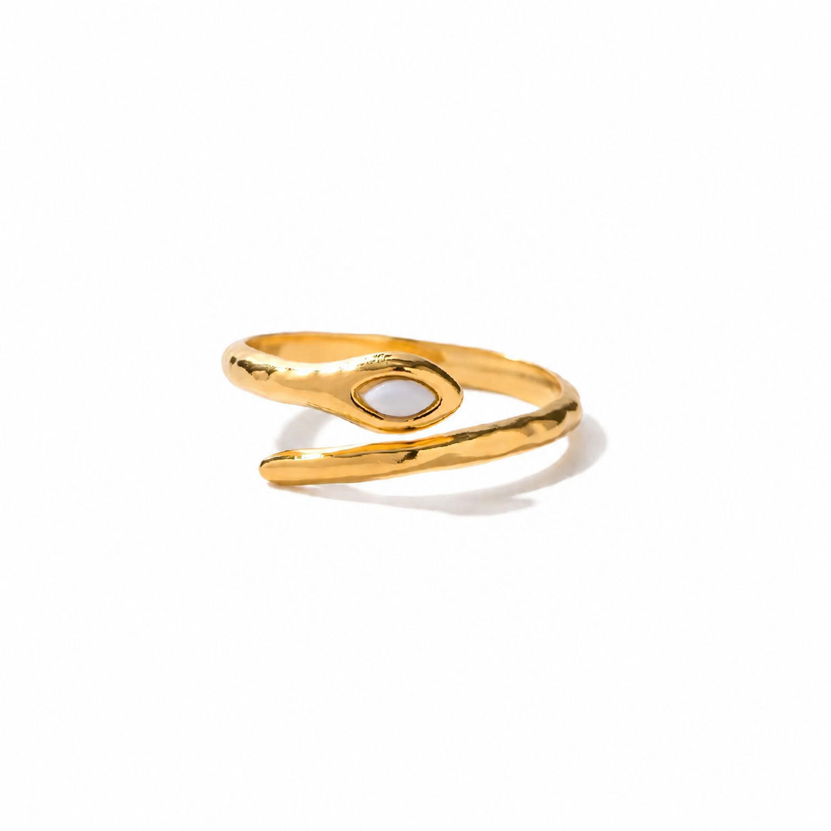 18K Snake Dainty Wrap Ring