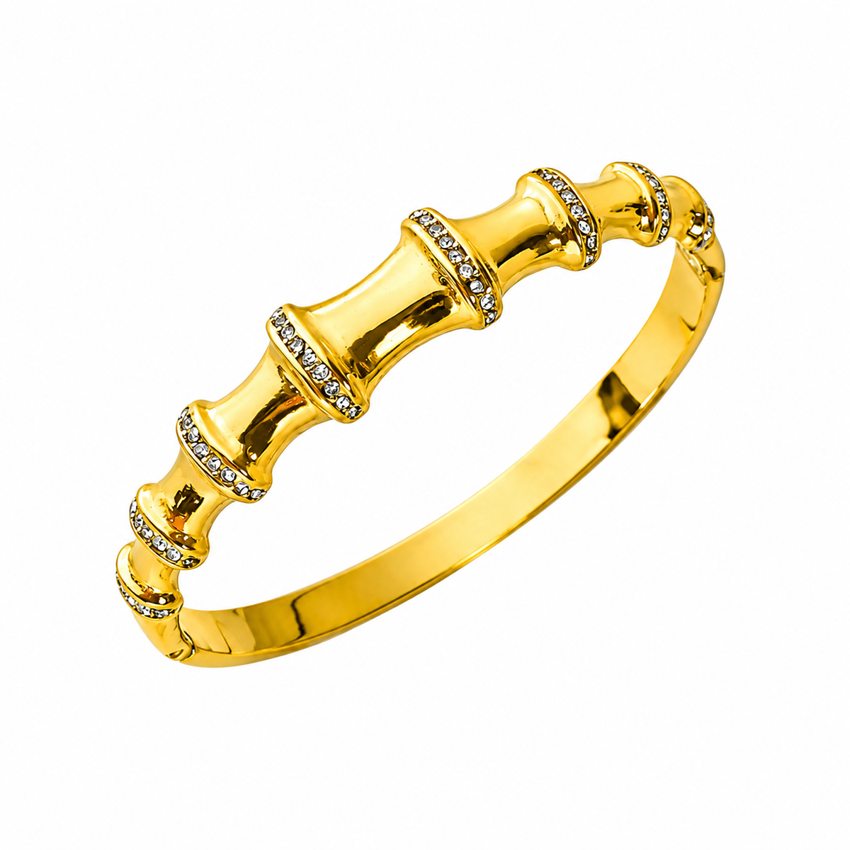 18K Bamboo Studded Bangles
