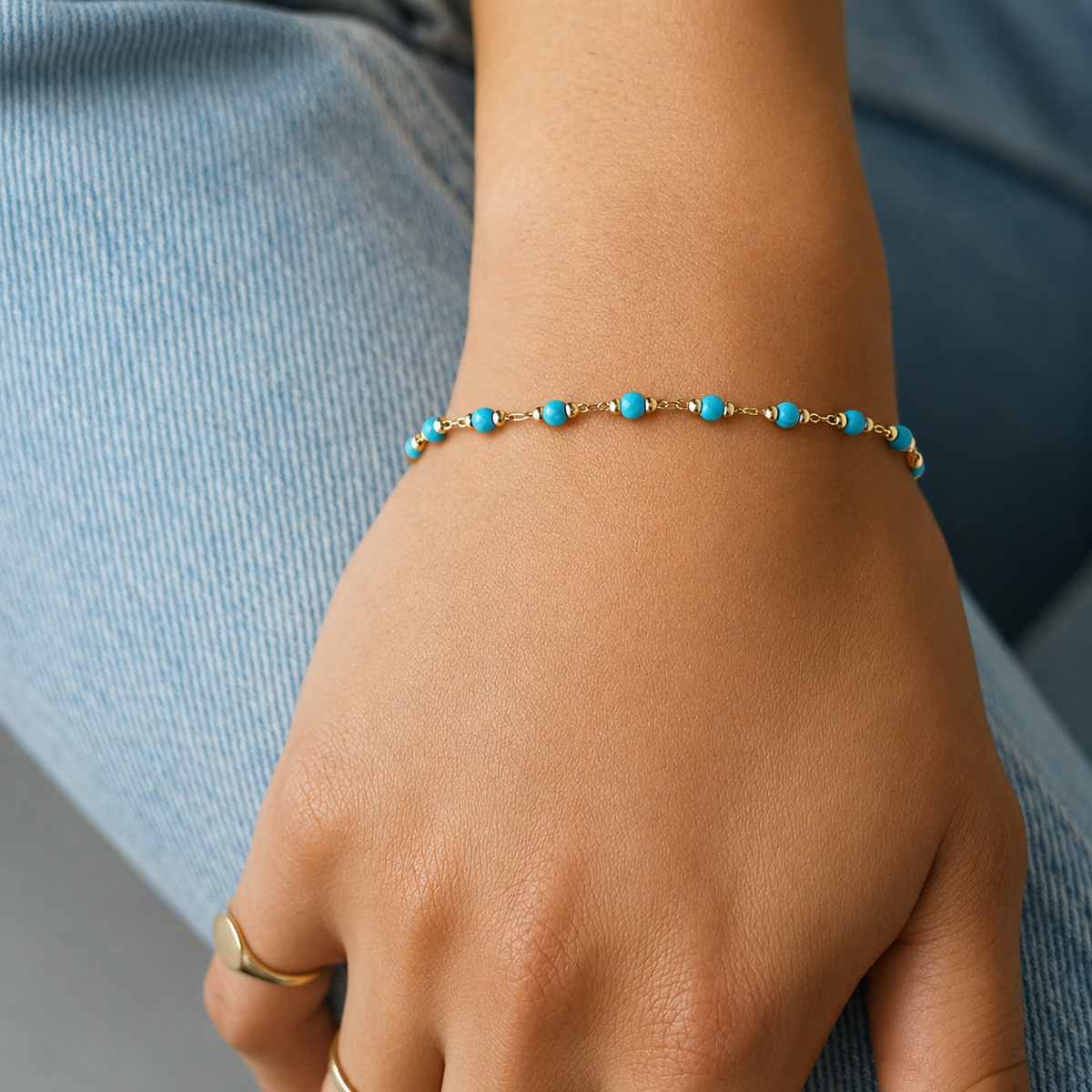 18K Turquoise Beads Bracele