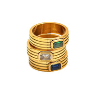 18K Baguette Stripe Ring