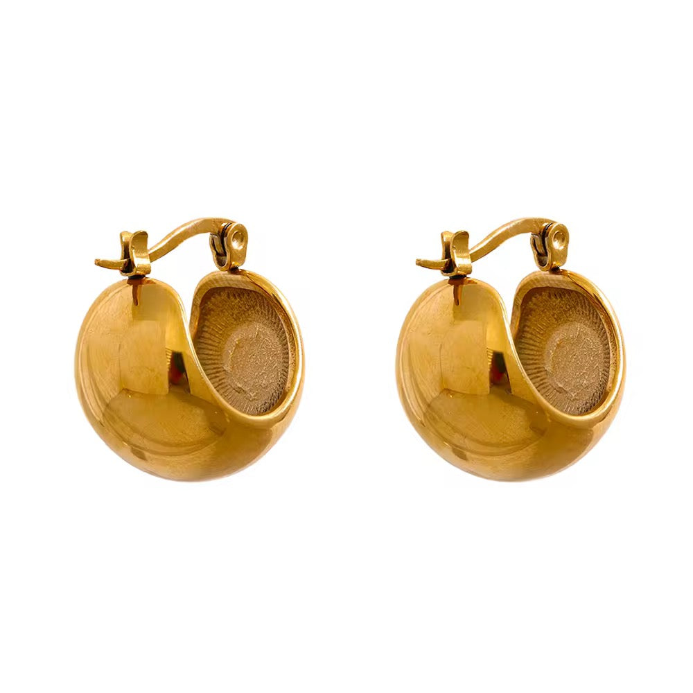18K Chunky Bowl Hoops