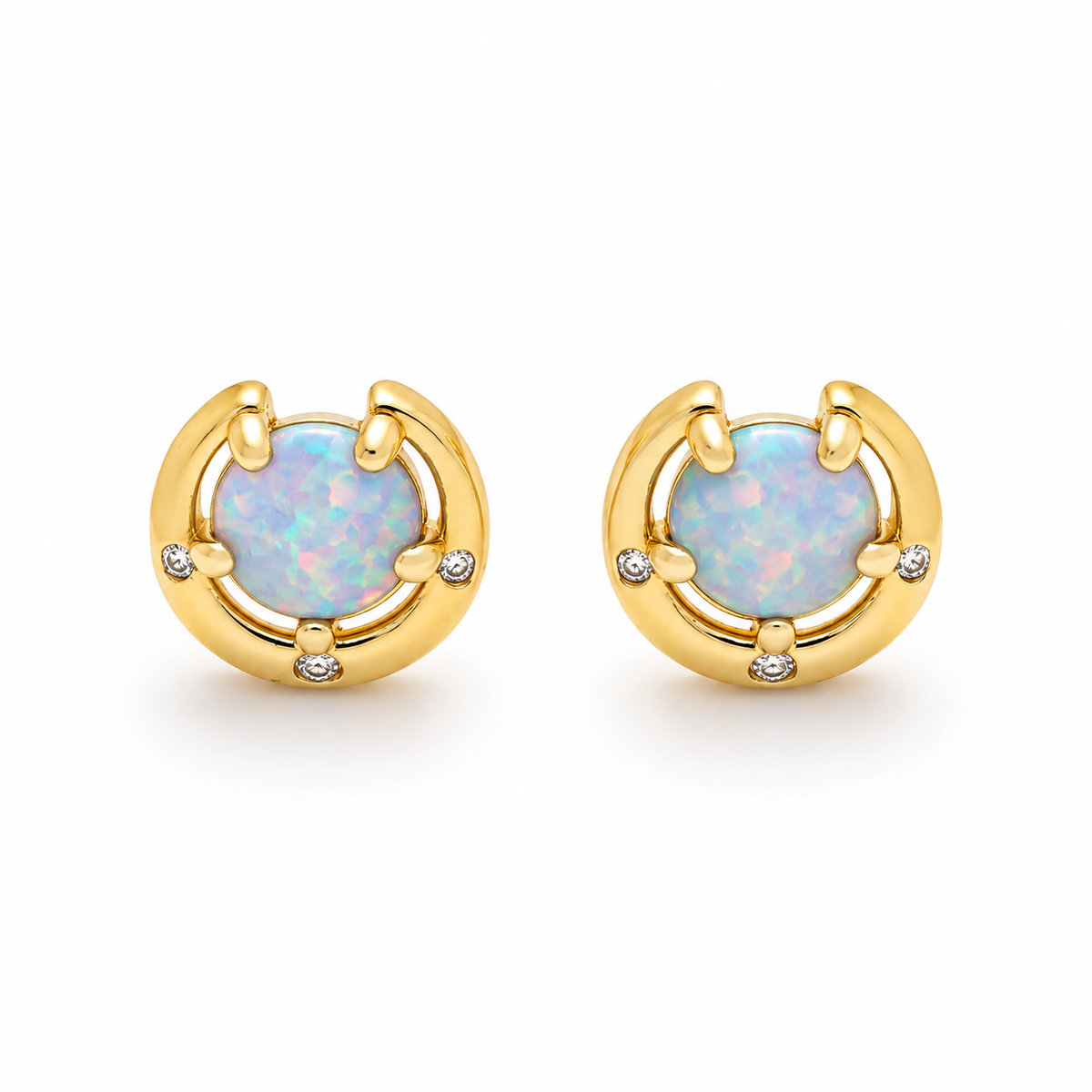 16K Opal CZ Studs