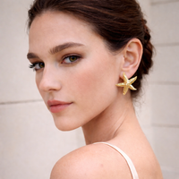 18K Starfish Statement Earrings
