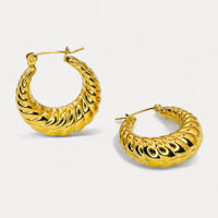 Classic Croissant Hoops in 18K Gold Plating