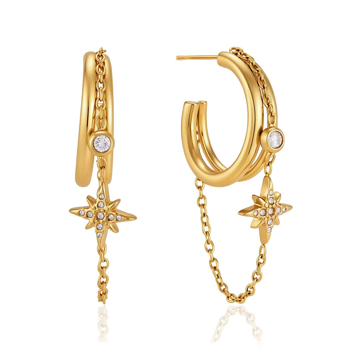 18K North Star Open C Hoops