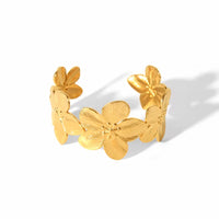 18K Statement Flower Open Bangle