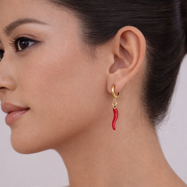 18K Dainty Thai Chili Huggies