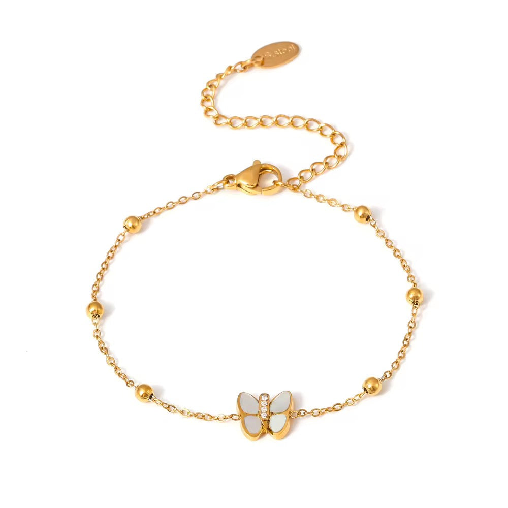 18K Dainty Butterly Bracelet