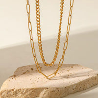 18K Layered Cuban + Paperclip Necklace