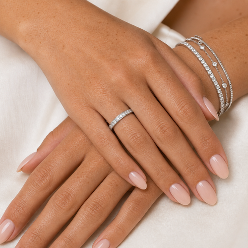 Silver Aurora Eternity Band Ring