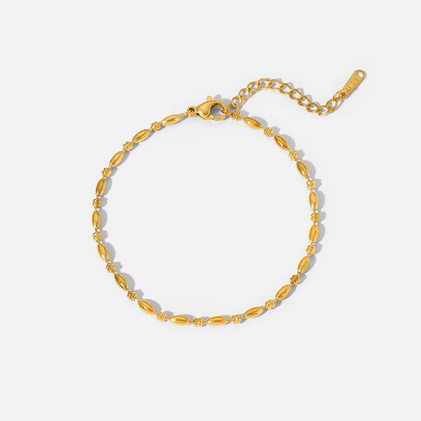 18K Oval Beaded Bracelet