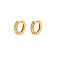 18K Clear Zircon Huggie Hoop Earrings