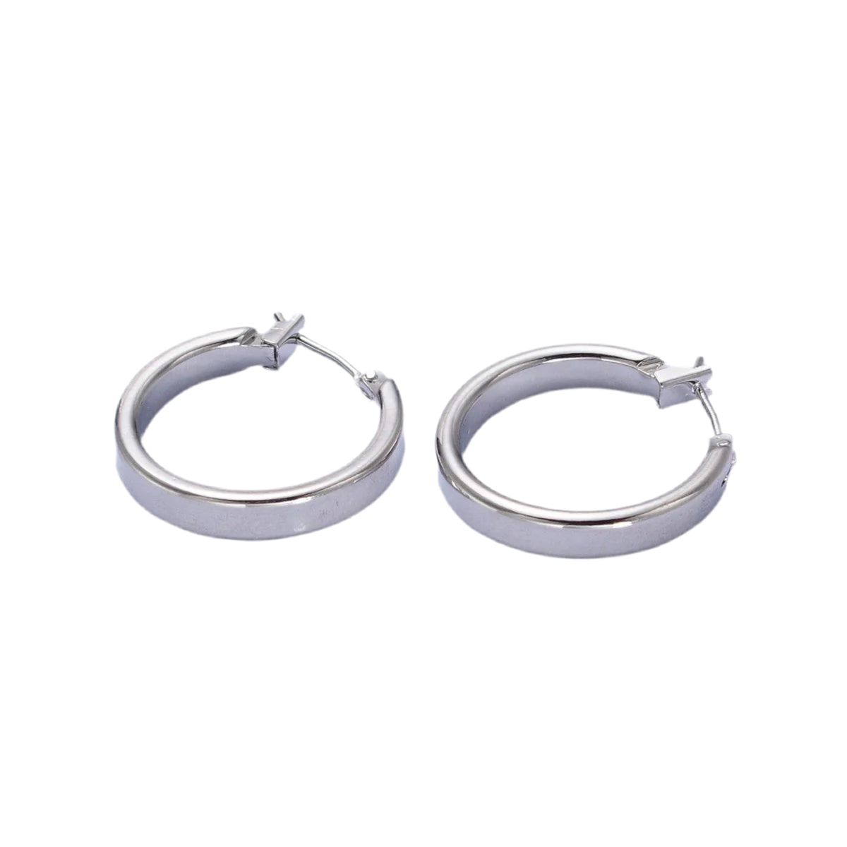 White Gold Filled Classic Chunky Tube Hoop