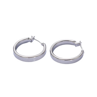 White Gold Filled Classic Chunky Tube Hoop