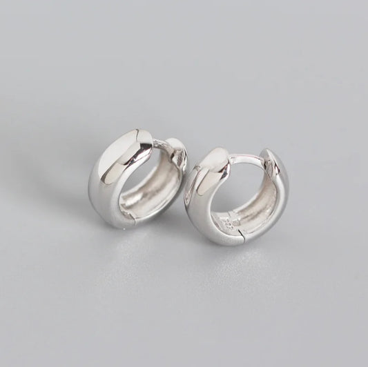 Silver Minimalist Huggie Earrings