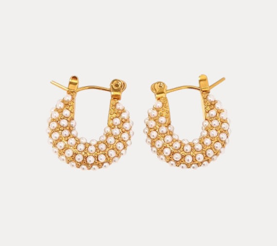 Vintage Multi Pearl Hoops in 18K Gold-Filled