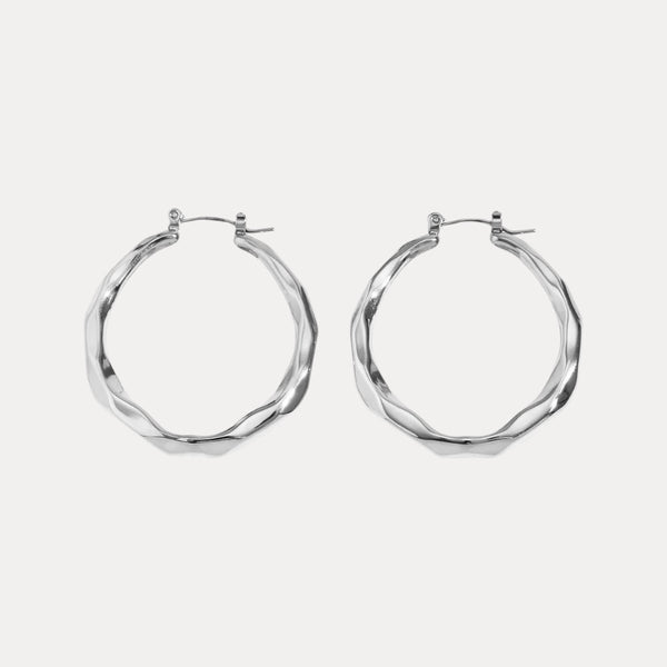 Textured Hoops in 18K Gold-Plating