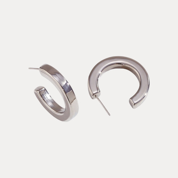 Classic Smooth Hoops in 18K Gold-Plating or Silver