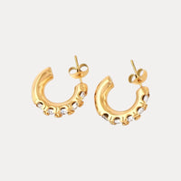 Open Hoops in 18K Gold-Plating with Cubic Zirconia