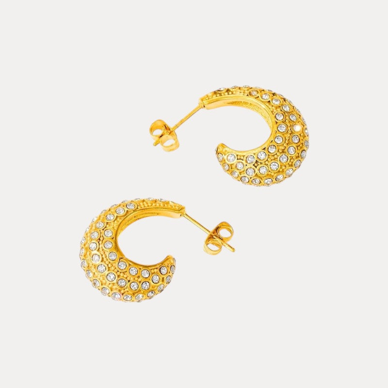 Studded Hoops in 18K Gold-Plating