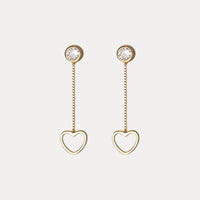 Bezel Heart Vermeil Drops in 18K Gold-Plating with Cubic Zirconia