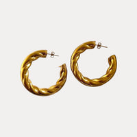 Twisted Statement Hoops in 18K Gold-Plating