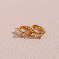 18K Crystal Hoop Earrings