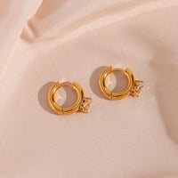 18K Crystal Hoop Earrings