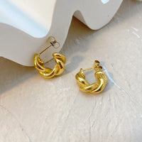 18K Mini Dough Twists Huggie Earrings