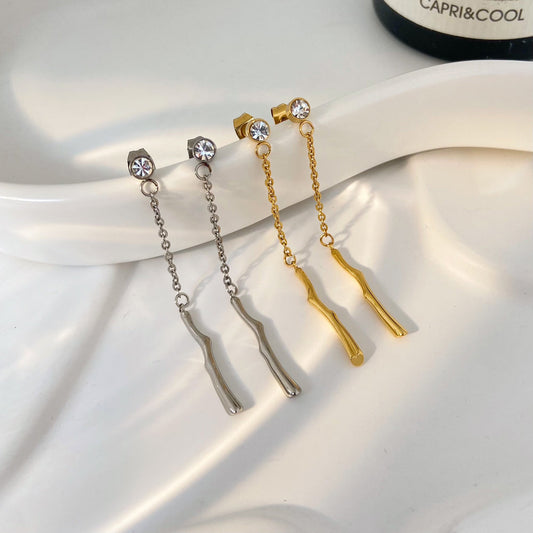 18K Diamond Studded Tassel Earrings