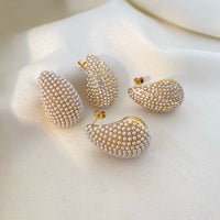 18K Inlaid Water Droplet Earrings