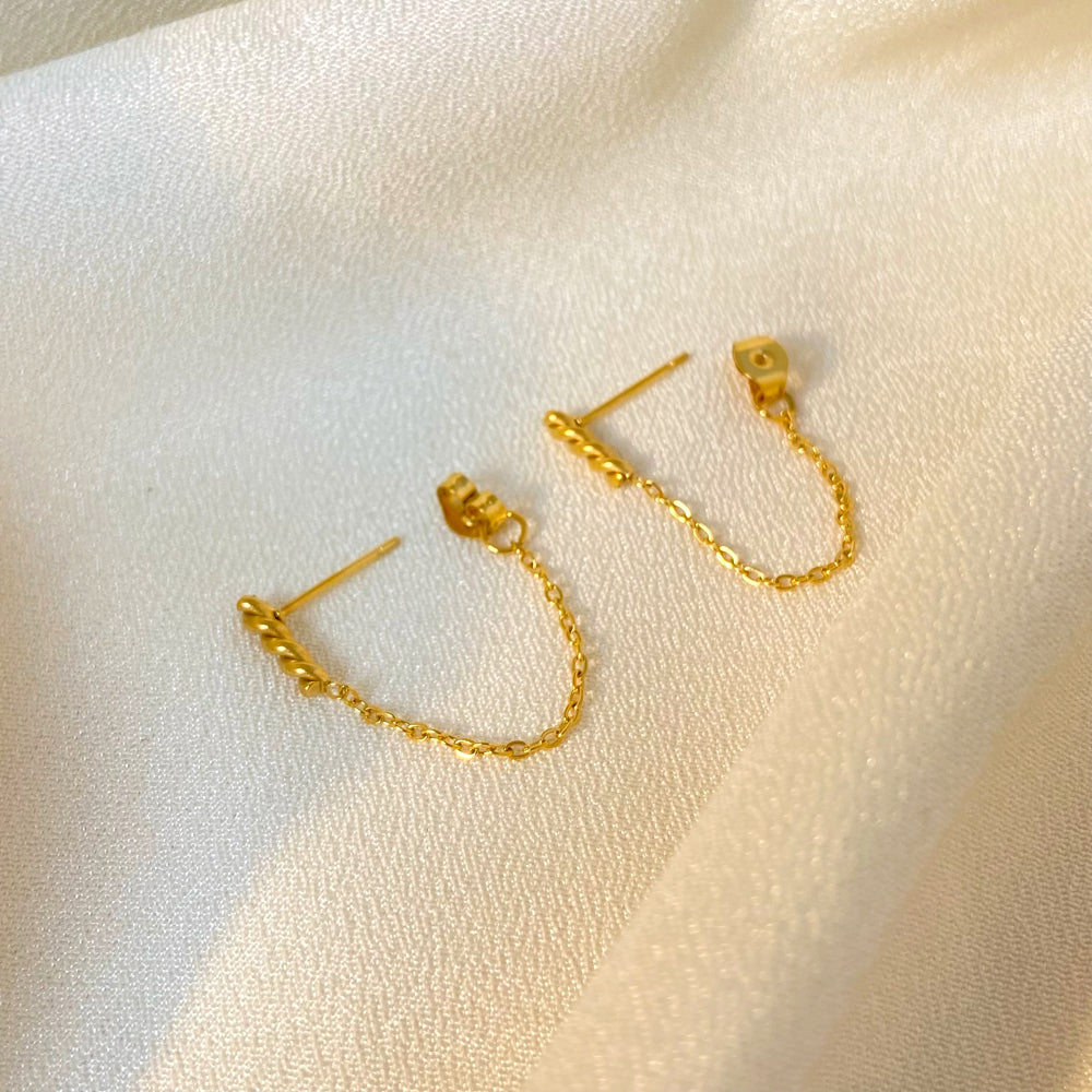 18K Tassel Chain Earrings