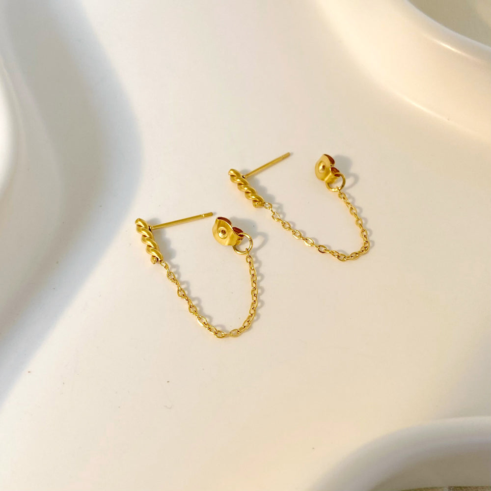 18K Tassel Chain Earrings