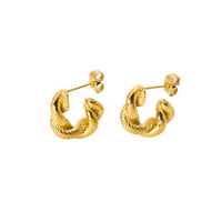 18K Mini Dough Twists Huggie Earrings