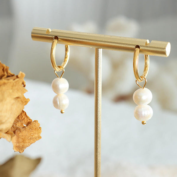 18K Baroque Freshwater Pearl Drop Earrings