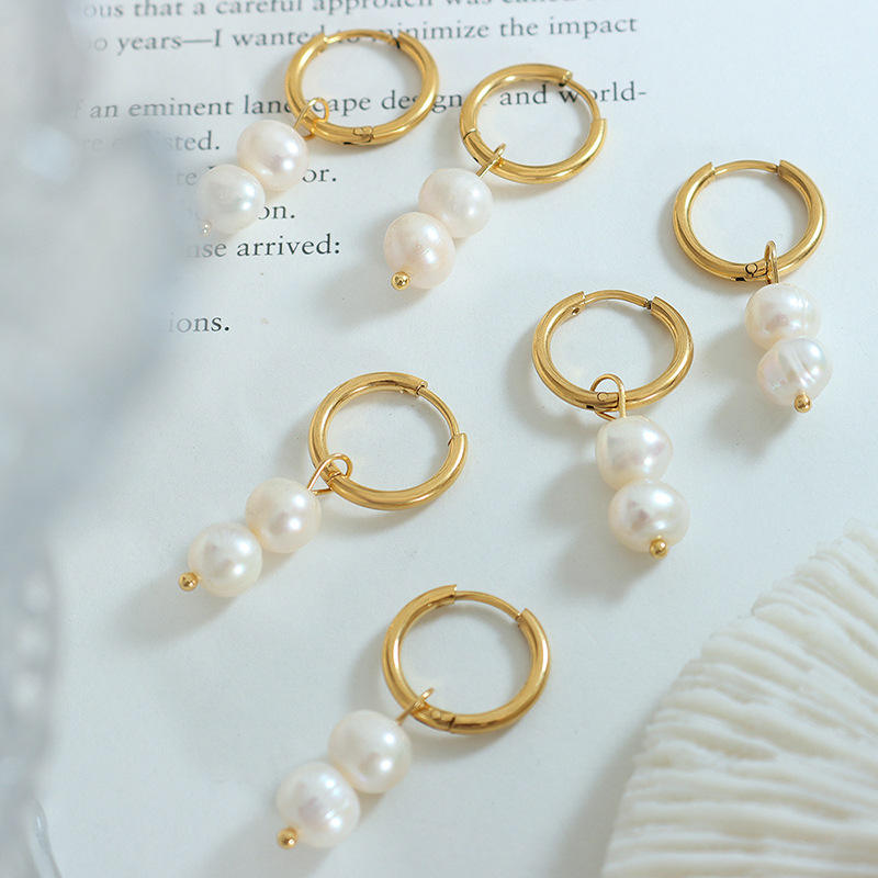 18K Baroque Freshwater Pearl Drop Earrings