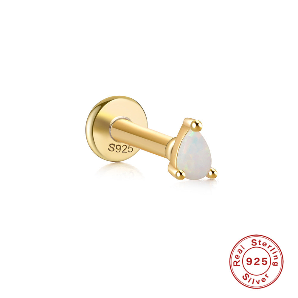 18K Vermeil Teardrop Opal Flat Back Studs (Single)