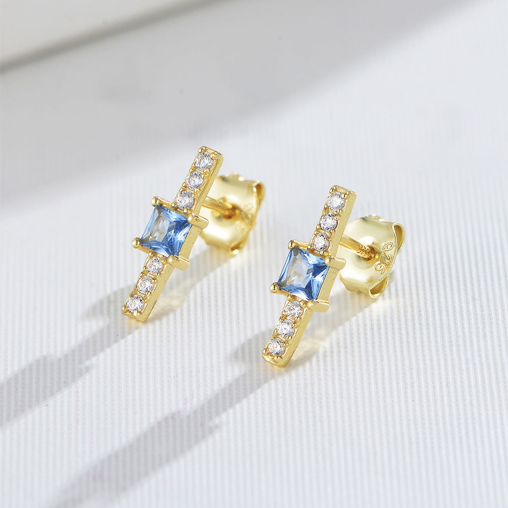 18K Vermeil Aquamarine Studs