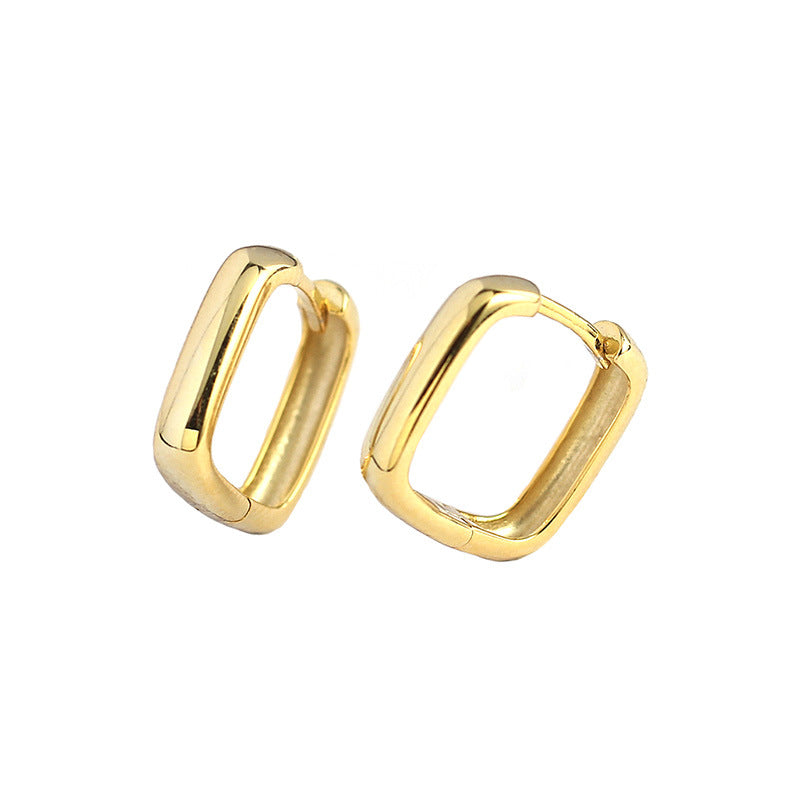 18K Vermeil Geometric Square Huggie Earrings