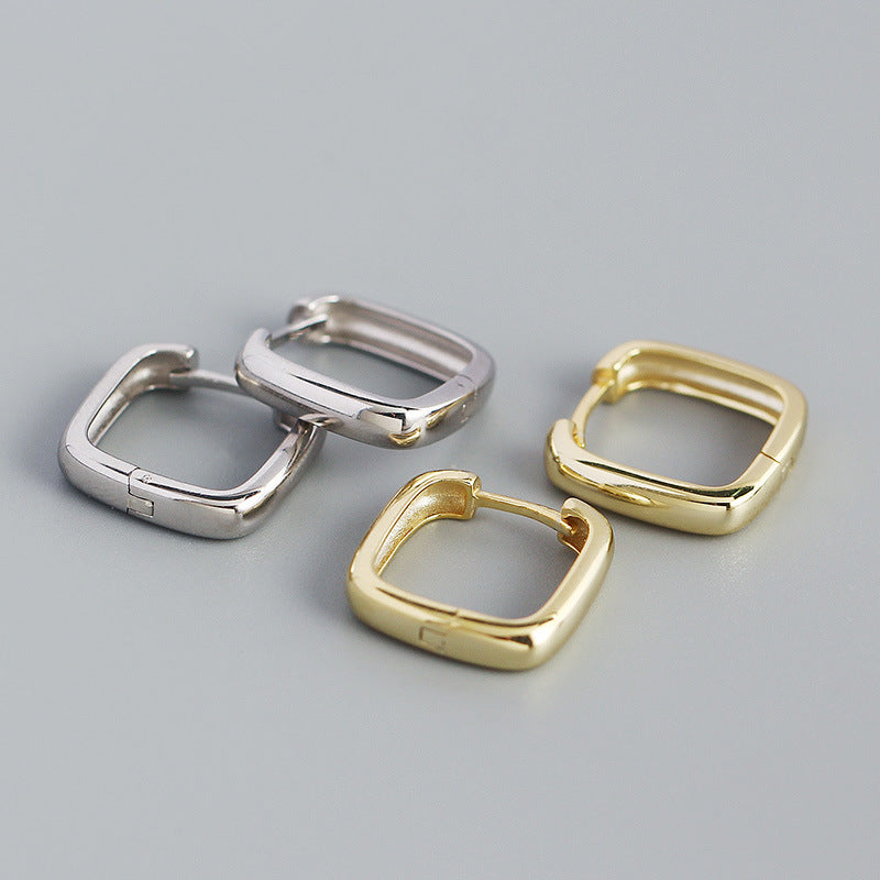 18K Vermeil Geometric Square Huggie Earrings