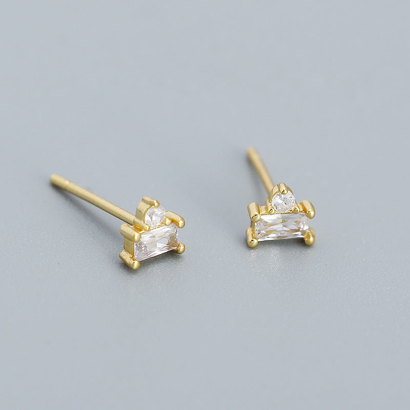 18K Vermeil Emerald CZ Stud Earrings