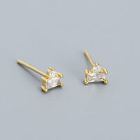 18K Vermeil Emerald CZ Stud Earrings