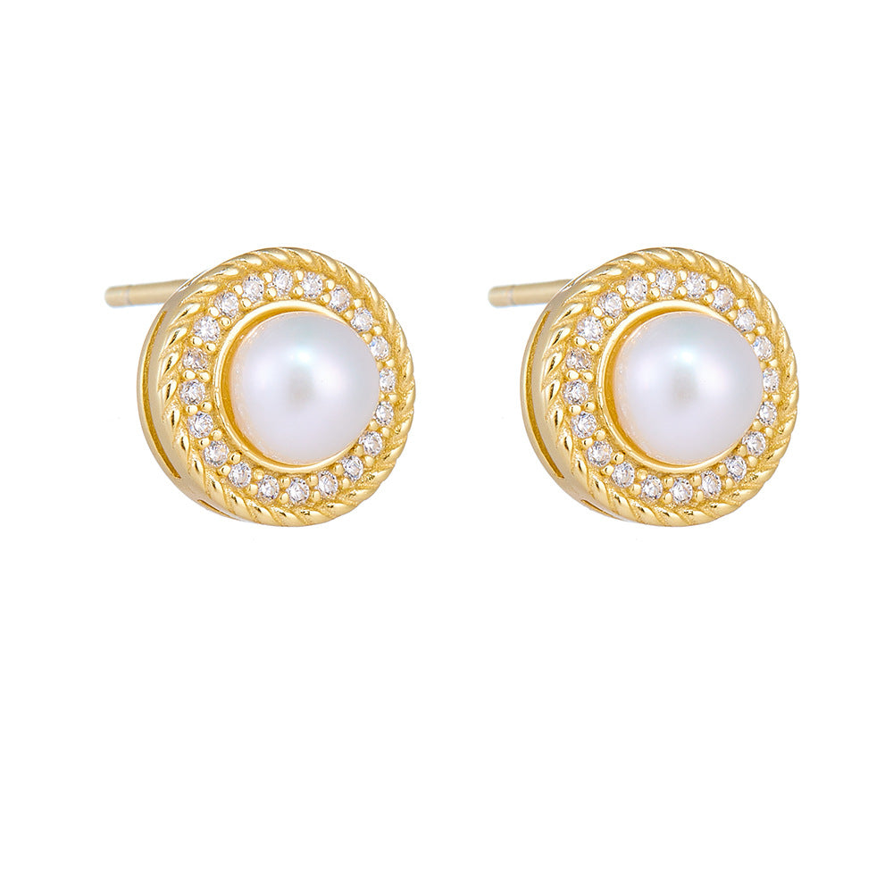 18K Vermeil Elegant Pearl Studs