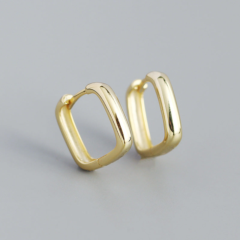 18K Vermeil Geometric Square Huggie Earrings