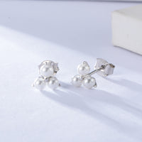 Silver Dainty Pearl Studs